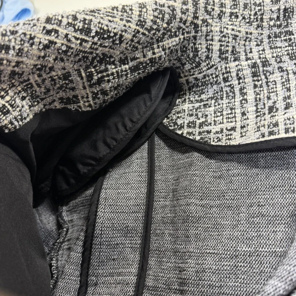 Lane Bryant Moto Jacket Women 24 Black White Tweed Sequin Biker Blazer NWT